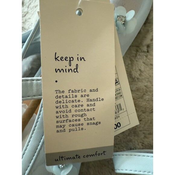 NWT A New DayFloral Mesh Ballet Flats Mint Green White Daisies Rhinestone 10 - Picture 14 of 14